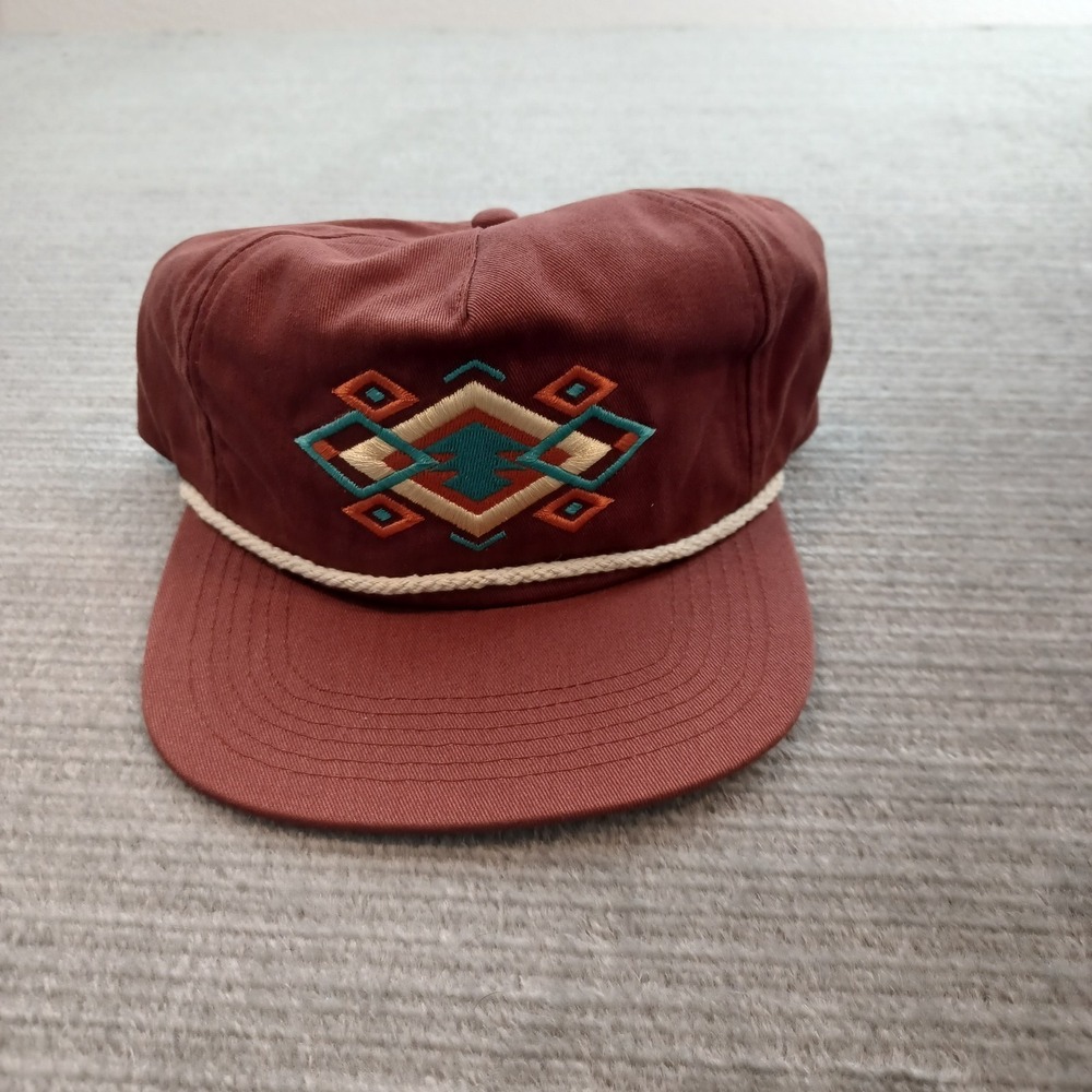 Raised By Coyotes Aztec Rope Trucker Snap Back Hat Embroidered Southwestern